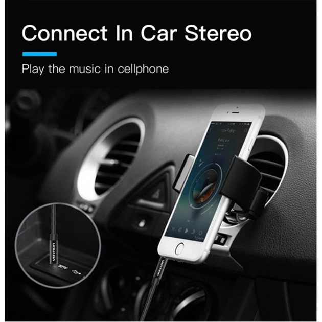 Кабель Vention 3.5 мм - 3.5 мм (M/M), 1 м, Black (BAGBF) - picture 4