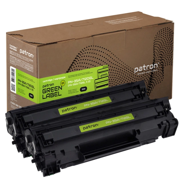 Картридж Patron HP LJ CB435A/CANON 712 GREEN Label (DUAL PACK) (PN-35A/712DGL) - изображение 1