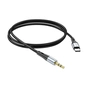 Кабель мультимедійний USB-C to 3.5mm M 1.0m silicone black HOCO (6931474769497) - зменшене зображення 4