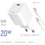 Зарядний пристрій ColorWay C101D GaN Mini 20W PD PPS USB-C + cable USB-C to Lightning white (CW-CHS059PDL-WT) - уменьшенное изображение 7