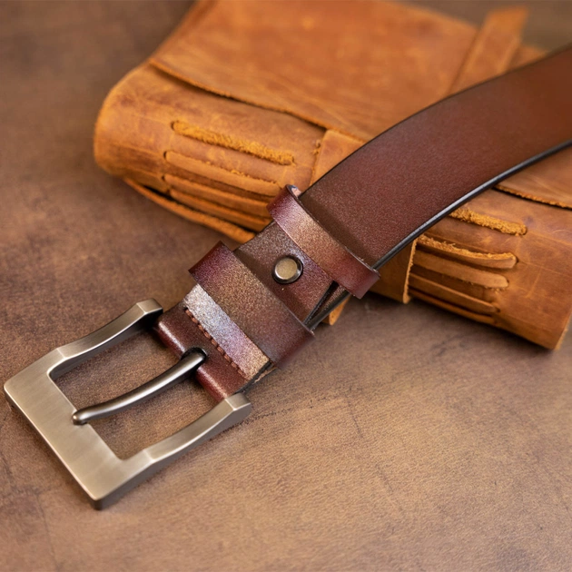 Ремінь Vintage Чоловічий з класичною пряжкою Коричневий (20357) - зображення 10