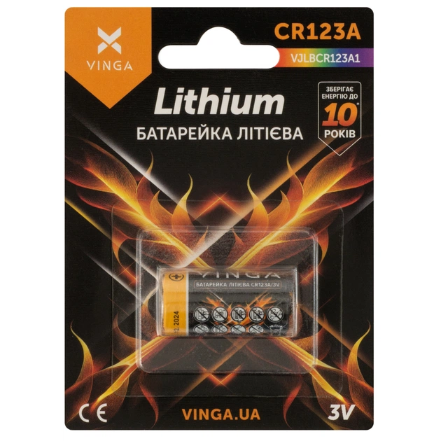 Батарейка CR123A Lithium Vinga (VJLBCR123A1) - изображение 1