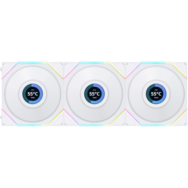 Кулер до корпусу Lian Li Reverse TL LCD 120-3, White (G99.12RTLLCD3W.00) - изображение 1