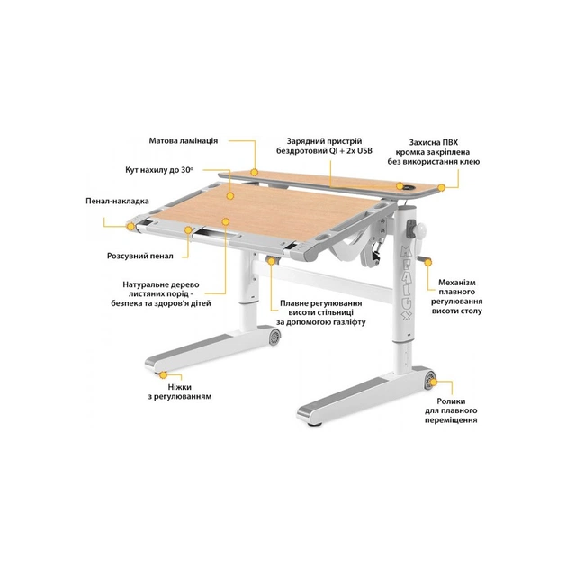 Парта Mealux Ergowood L Multicolor MG Energy (BD-810 MG/MC Energy) - picture 3