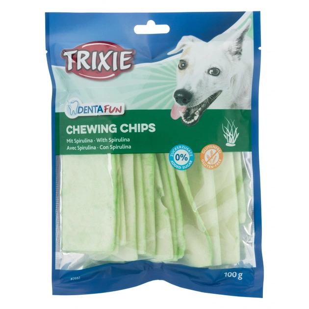 Ласощі для собак Trixie KauChips Light зі спіруліною 100 г (4011905026824) - зображення 1