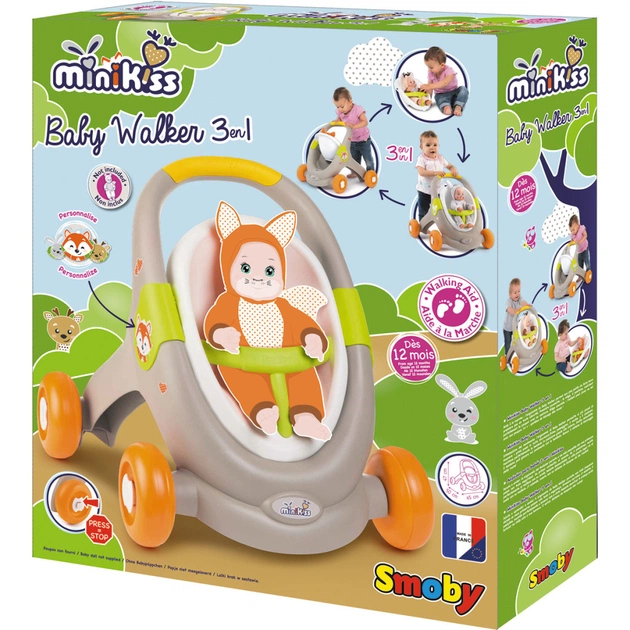 Коляска для ляльок Smoby Mini Kiss 3в1 Веселі тварини (210206) - picture 12