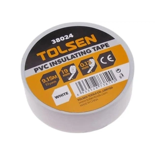 Ізоляційна стрічка Tolsen 19 мм х 9.2 м біла 0.13 мм (38024) изображение 1