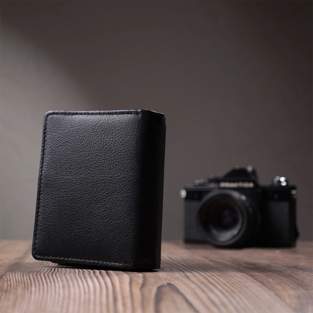 Кошелек ST Leather С монетницей и блоком для пропусков из натуральной кожи Черный (22713) - изображение 12