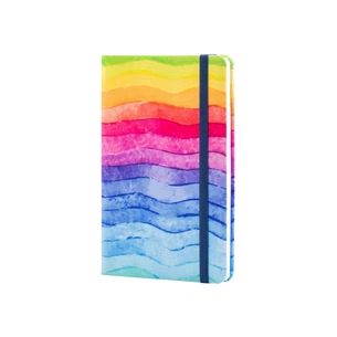 Книга записная Optima А5 Rainbow, твердая обложка текстиль, резинка, блок клетка (O27190-04) изображение 1