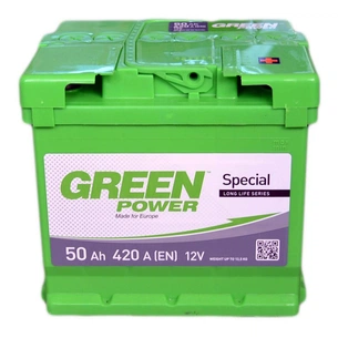 Акумулятор автомобільний GREEN POWER Standart 50Ah Ев (-/+) (420EN) (22355) зображення 1