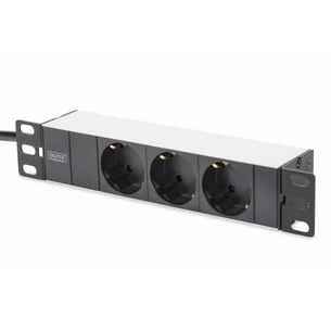 Силовий блок Digitus 10" 1U, 16A, 230V 3xSchuko, вилка Schuko (DN-95411) изображение 1