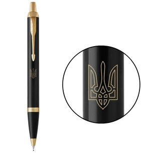 Ручка кулькова Parker IM 17 UKRAINE Black GT BP Тризуб прозорий (22032_T010y) изображение 1