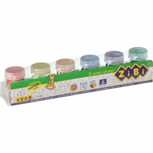 Гуашеві фарби ZiBi KIDS Line GLITTER 6 кольорів по 20 мл (ZB.6691) зображення 1