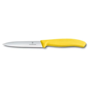 Кухонний ніж Victorinox SwissClassic для нарезки 10 см, волнистое лезвие, желтый (6.7736.L8) зображення 1