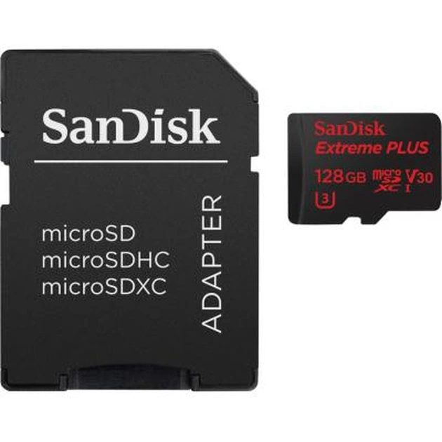 Карта пам'яті SanDisk 128GB microSDXC class 10 UHS-I 4K Extreme Plus (SDSQXWG-128G-GN6MA) - изображение 1