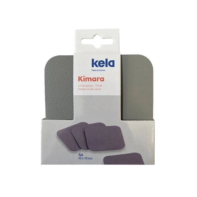 Підставка під гаряче Kela Kimara під чашку 10х10 см, 4 шт, світло-сірі (12091) - picture 3