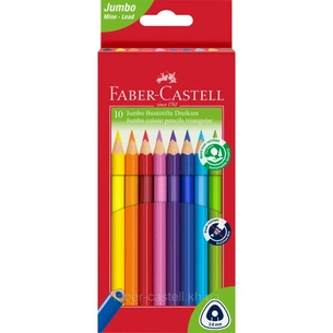 Олівці кольорові Faber-Castell JUMBO Triangular Junior, тригранний корпус, 10 кольорів (116510) (12390) зображення 1