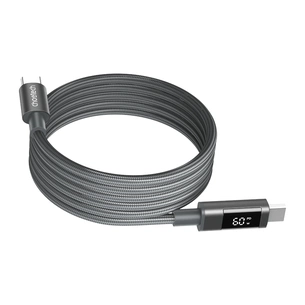 Дата кабель USB-C to USB-C 1.2m PD60W magnetic digital display nylon gray Choetech (XCC-1067-GY) зображення 1