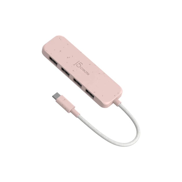 Концентратор J5create USB-C to 4xUSB-A 3.2 10Gbps rose (JCH341ER-N) - зображення 1