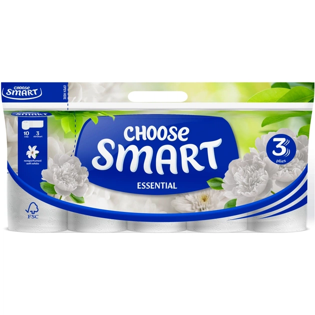 Туалетний папір Smart Tissue Essential 3 шари 10 рулонів (5944582100107) - зображення 1