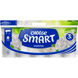 Туалетний папір Smart Tissue Essential 3 шари 10 рулонів (5944582100107) зображення 1