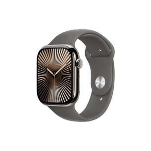 Смарт-годинник Apple Watch Series 10 GPS + Cellular 46mm Natural Titanium Case with Stone Grey Sport Band - S/M (MWY93QH/A) зображення 1