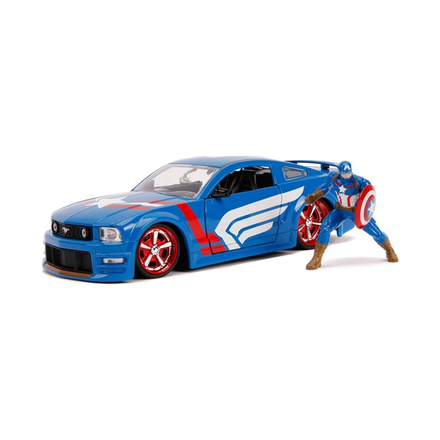 Машина Jada металева Марвел Месники Ford Mustang GT (2006) + фігурка Капітана Америки 1:24 (253225007) - picture 2