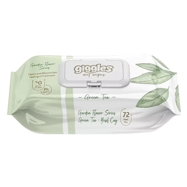 Детские влажные салфетки Dolphin Green Tea з клапоном 72 шт (8680131207459) - изображение 1