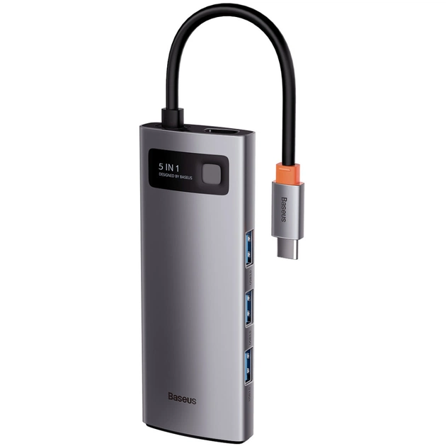 Концентратор Baseus USB3.1 Type-C to USB Type C PD 100W/HDMI 4K 60 Hz/3*USB 3.2 Gen1/ 5in1 (CAHUB-CX0G) - picture 6