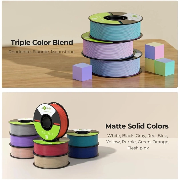 Пластик для 3D-принтера Creality Soleyin matte 1кг, 1.75мм, gray (3301010517) - picture 4