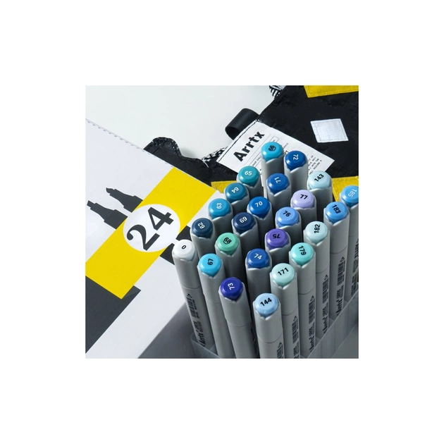 Художній маркер Arrtx Спиртові Oros ASM-03BU 24 кольори, сині відтінки (LC302529) - picture 7