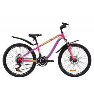 Велосипед Discovery 24" FLINT AM DD рама-13" St 2020 малиново-блакитний з жовтим (OPS-DIS-24-157) зображення 1