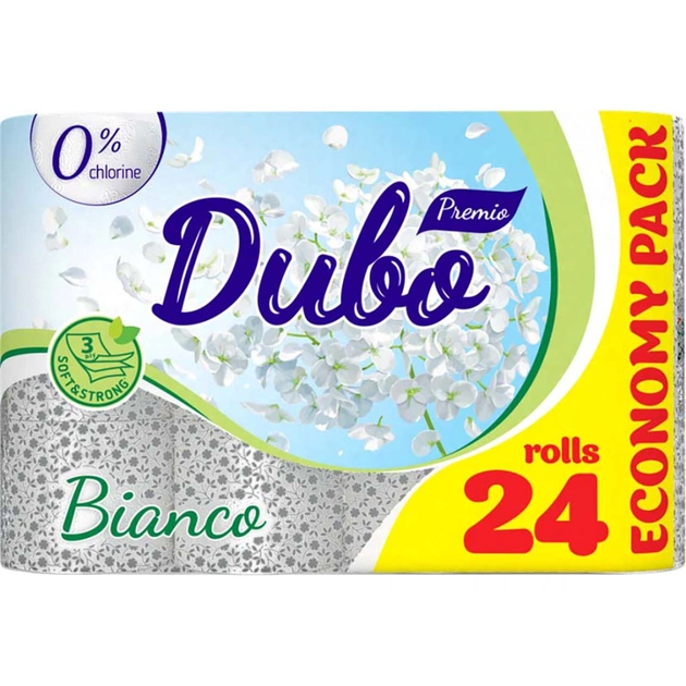 Туалетная бумага Диво Premio Bianco 3 слоя 24 рулона (4820003837658) - изображение 1