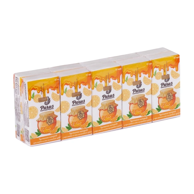 Серветки косметичні Parus Абрикос 2 шари 10 шт. х 10 пачок (4820044170189) - picture 1