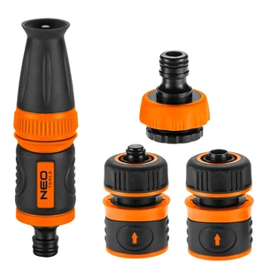 Набір для поливу Neo Tools 1/2", зрошувач прямий, 2 конектори для шланга, конектор для крана 1/2"-3/4" (15-710) зображення 1