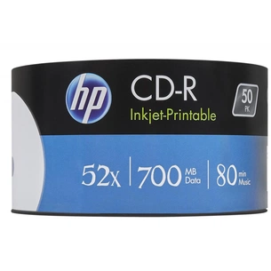 Диск CD HP CD-R 700MB 52X IJ PRINT 50шт Spindle (69312/CRE00017WIP-3) зображення 1