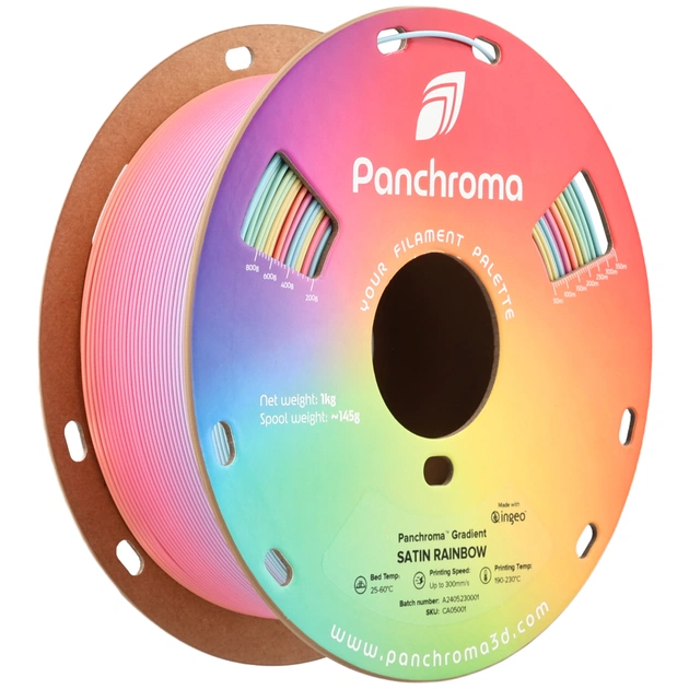 Пластик для 3D-принтера Polymaker PLA PANCHROMA GRADIENT SATIN 1,75mm 1kg RAINBOW (CA05001) - зображення 1