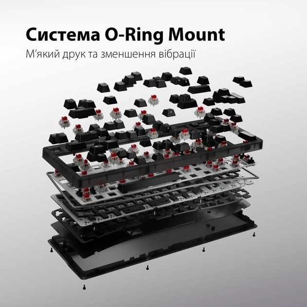 Клавіатура HyperX Origins 2 65 HX Red USB UA Black (B4QS3AA) - зображення 8