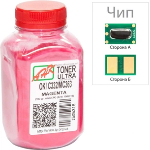 Тонер AHK OKI C332/MC363, 100г Magenta + chip (1505323) зображення 1