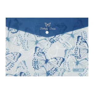 Папка - конверт Buromax А4 на кнопці, MACHAON ARABESKI, напівпрозора, синя (BM.3943-02) зображення 1