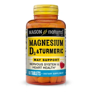 Мінерали Mason Natural Магній з Вітамін D3 та куркумою, Magnesium & Vitamin D3 With (MAV-16635) зображення 1