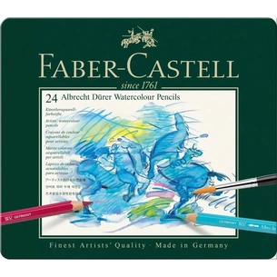 Олівці кольорові Faber-Castell Albrecht Drer ,акварельні, 24 кольора, в металевій коробці (117524) (15438) зображення 1