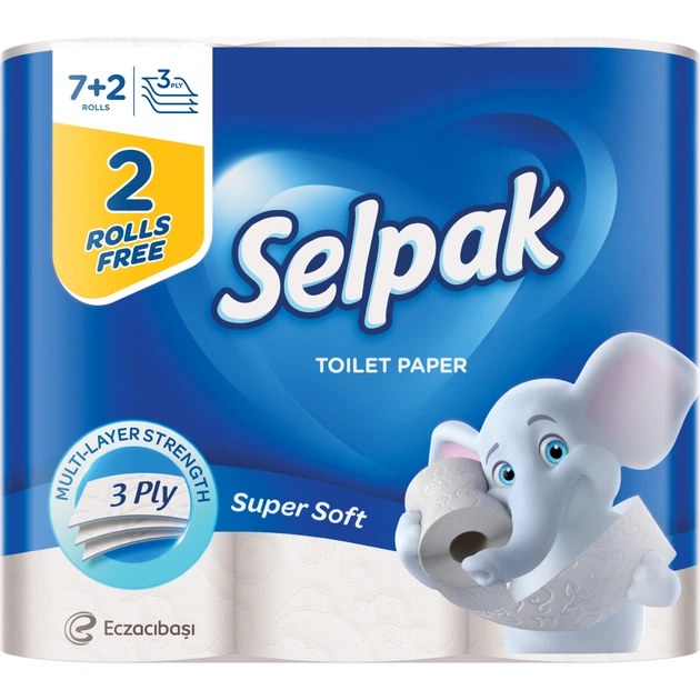 Туалетний папір Selpak 3 шари 7+2 рулонів (8690530015920) - зображення 1