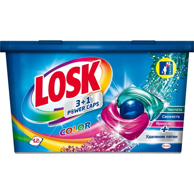Капсули для прання Losk Тріо-капсули Колор 12 шт. (9000101502787) - изображение 1