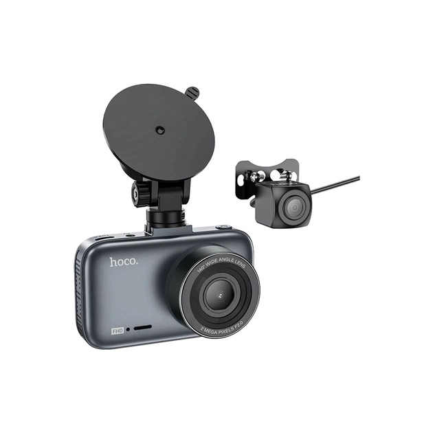 Відеореєстратор HOCO DV6 Driving recorder with 3-inch display(with rear camera) (6942007619745) - зображення 1