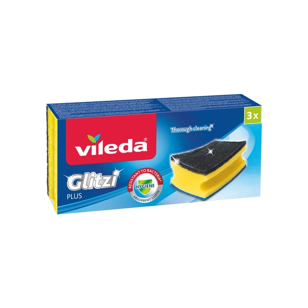 Губки кухонні Vileda Glitzi Plus Для сильно забрудненого посуду 3 шт. (4003790001444) - зображення 1