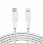 Дата кабель USB 2.0 AM to Lightning 1.0m BRAIDED white Belkin (CAA004BT1MWH) - зменшене зображення 1