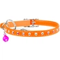 Нашийник для тварин WAUDOG GLAMOUR з резинкою і стразами для кішок (помаранчевий) (32544) - зменшене зображення 2