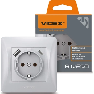 Розетка Videx VF-BNSK1GUC-SS изображение 1