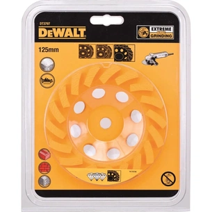 Чашка шліфувальна DeWALT алмазна EXTREME Turbo, по бетону 125мм х М14 (DT3797) изображение 1